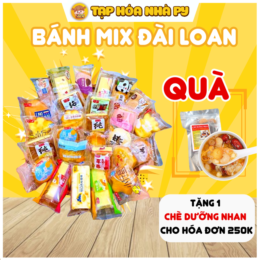 Bánh Mix Đài Loan Thùng 2kg Không Trùng Vị- Bánh mix đủ vị mềm mịn thơm ngon đầy dinh dưỡng