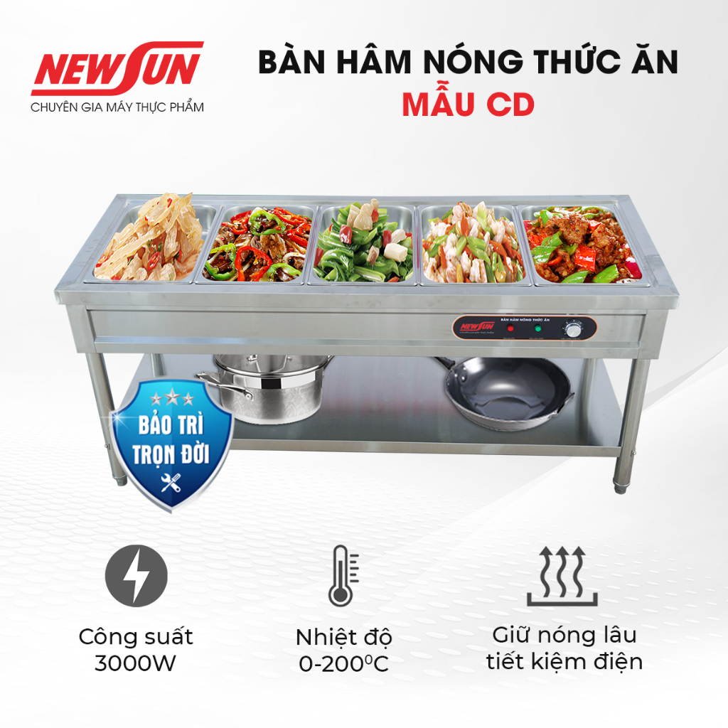 Bàn hâm nóng thức ăn có chân CD NEWSUN - (Gía bán chưa bao gồm phí Newsun vận chuyển)