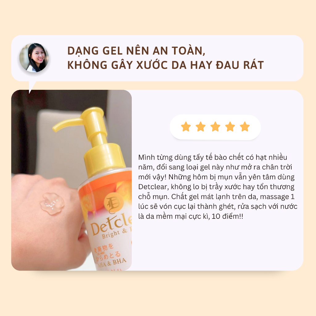 Gel Tẩy Tế Bào Chết Chứa AHA & BHA Sáng Da & Mờ Thâm MEISHOKU Detclear Trái Cây 180ml