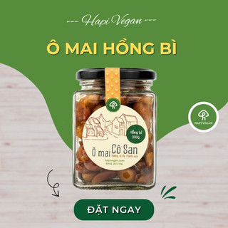 Ô mai mứt quất hồng bì hapi vegan sấy dẻo chua ngọt lọ 200g quà tết