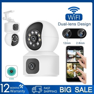 ( 2 Mắt Camera ) Camera Ip Wifi Yoosee Qc7 Trong Nhà Siêu Nét Xoay 360 Độ Có Màu - Đàm Thoại 2 Chiều