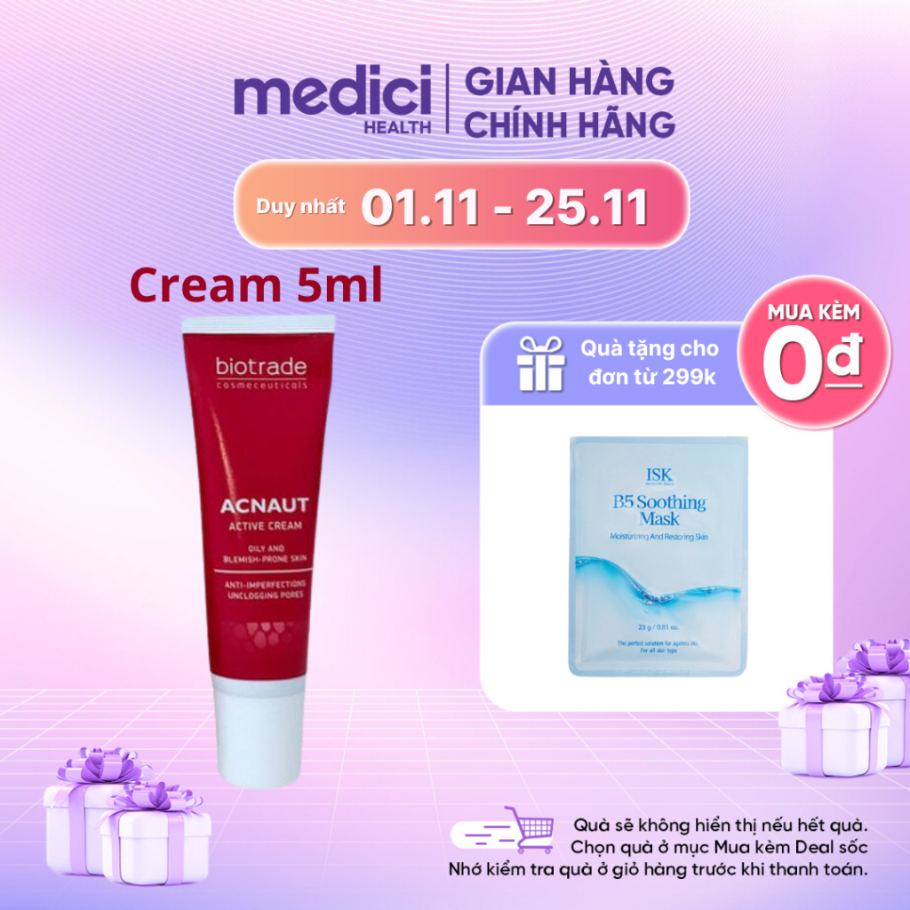 Chấm Mụn Biotrade Acnaut Giảm Nhanh Các Loại Mụn Cream 5ml