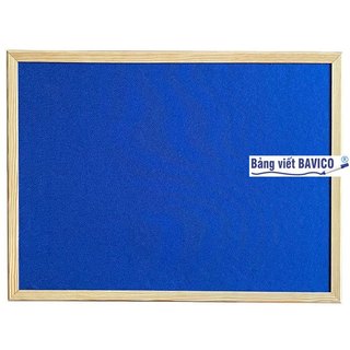Bảng 2 mặt khung gỗ ghim bố xanh dương và bút lông cao cấp KT 60 x 100cm
