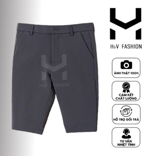  Quần Ngắn Quần Short Tây Âu Nam HV Màu Xám Đậm Ống Côn Công Sở - Quần Sọt Nam Co Giãn Nhẹ Form SlimFit Hàn Quốccccc 