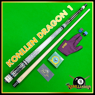 [Hàng Chính Hãng] Cơ Bida Lỗ KONLLEN DRAGON 01 Gậy Bi A Pool Ren Radial Ngọn Công Nghệ XTC Giảm Bạt, Tay Bọc Da