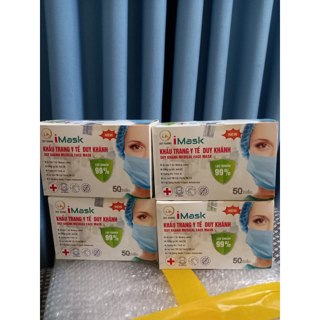 Hộp 50 chiếc Khẩu trang IMask người lớn,kháng khuẩn,dùng 1 lần