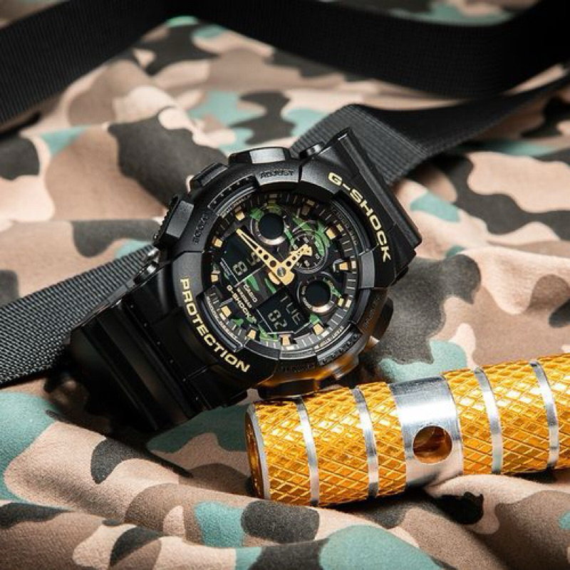 Đồng hồ nam dây nhựa G-SHOCK Casio chính hãng Anh Khuê GA-100CF-1A9DR
