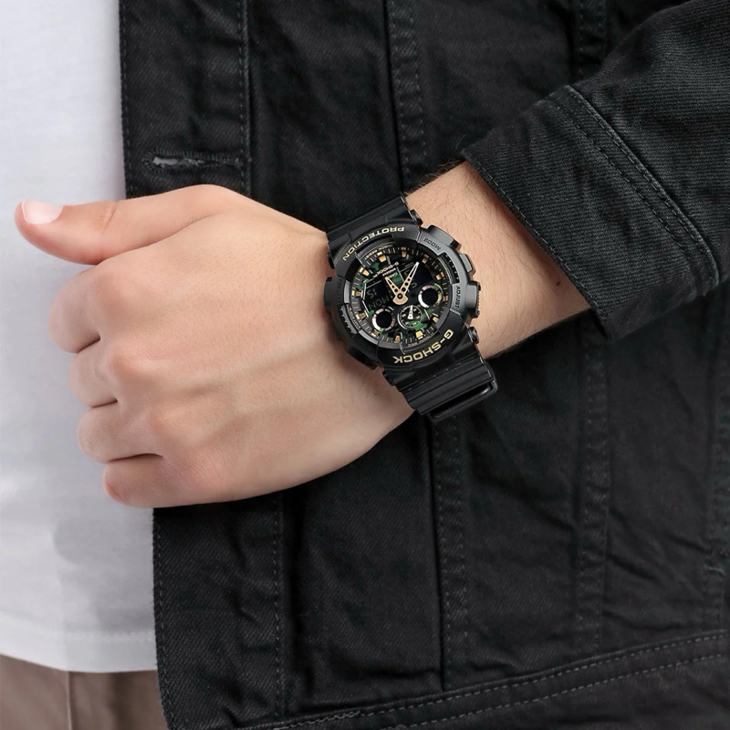 Đồng hồ nam dây nhựa G-SHOCK Casio chính hãng Anh Khuê GA-100CF-1A9DR