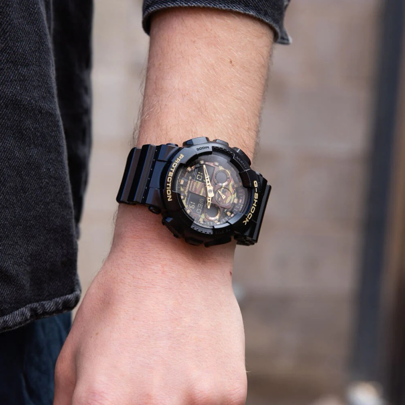 Đồng hồ nam dây nhựa G-SHOCK Casio chính hãng Anh Khuê GA-100CF-1A9DR