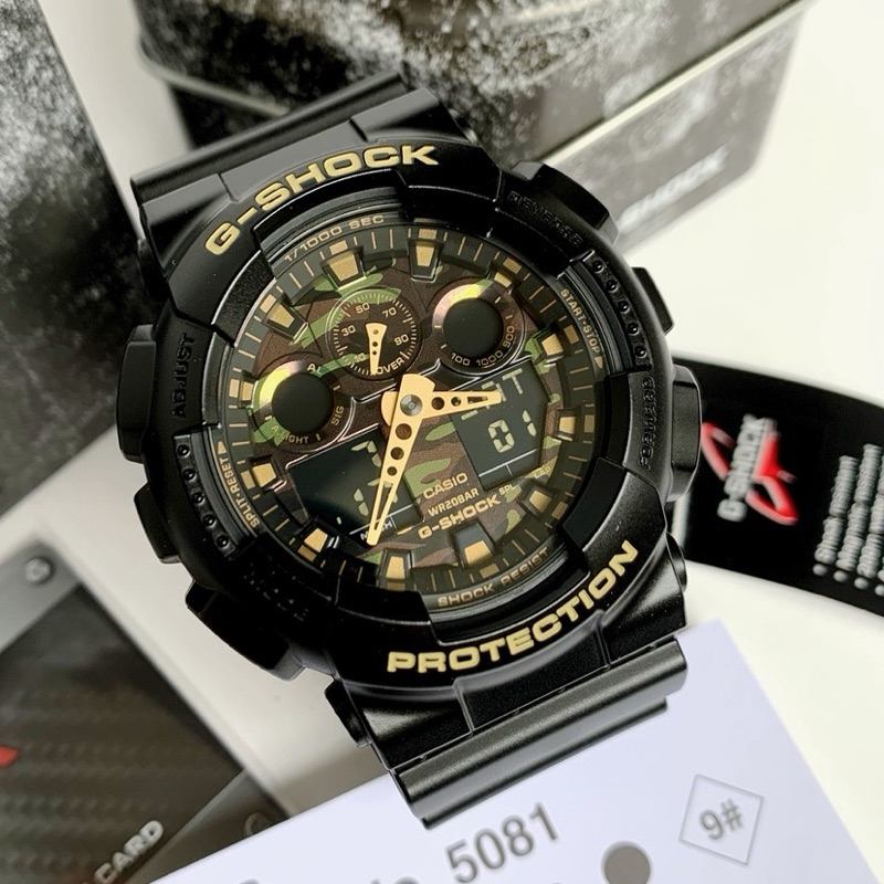 Đồng hồ nam dây nhựa G-SHOCK Casio chính hãng Anh Khuê GA-100CF-1A9DR