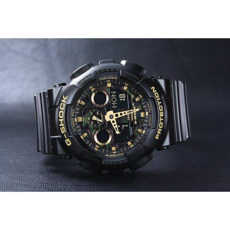 Đồng hồ nam dây nhựa G-SHOCK Casio chính hãng Anh Khuê GA-100CF-1A9DR