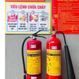 Combo 1 bình bột ABC 4KG+ 1 Bình khi MT3 tặng nội qui tiêu lệnh, bình chữa cháy, bình cứu hoả