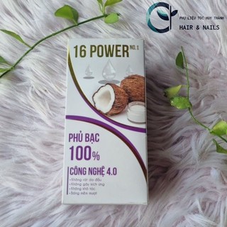 Nhuộm trái dừa phủ bạc màu thời trang cao cấp 16 Power phủ bạc hoàn toàn 100% đều màu suôn mềm đẹp bền màu .