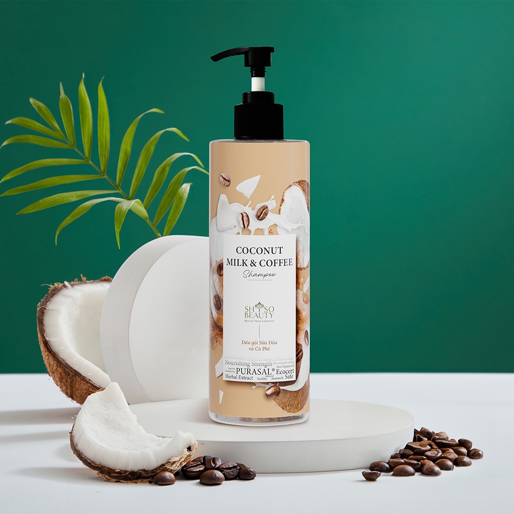 Dầu Gội SHSO Beauty Phyto Biotic Coconut Milk & Coffee Phục Hồi Hư Tổn Và Dưỡng Ẩm Tóc Mềm Mại, Chắc Khỏe - 480ml