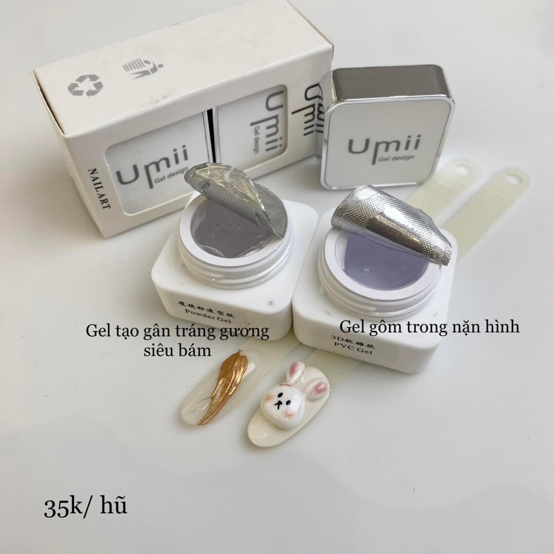 Gel nhũ Umii- gel thạch cao-gel metan-gel inox-gel nhện -gel tạo gân-gel gôm trong nặn hình- sản phẩm Umii