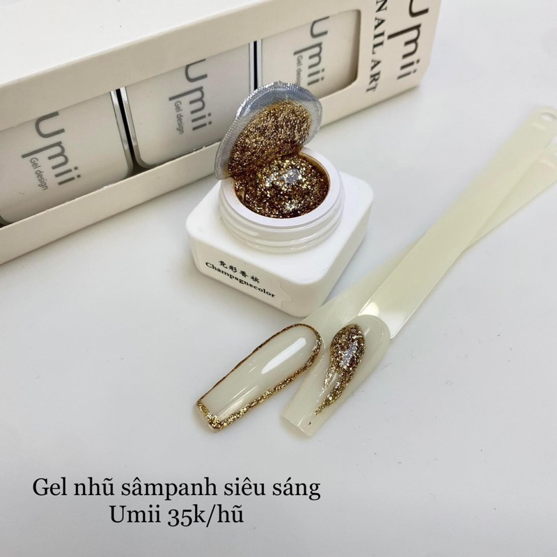 Gel nhũ Umii- gel thạch cao-gel metan-gel inox-gel nhện -gel tạo gân-gel gôm trong nặn hình- sản phẩm Umii