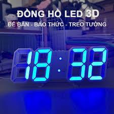 Đồng hồ led treo tường thông minh , đồng hồ led để bàn 3d với chức năng báo thức, đồng hồ điện tử led trang trí cao cấp.