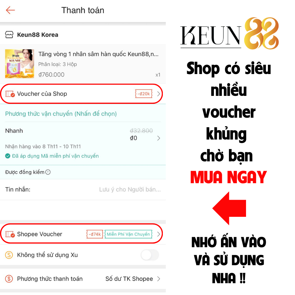 Tăng vòng 1 nhanh, tăng ngay 5-8 cm ngay trong 1 liệu trình Keun88 Pro+ tăng ngực nhân sâm điều hòa nội tiết làm đẹp da