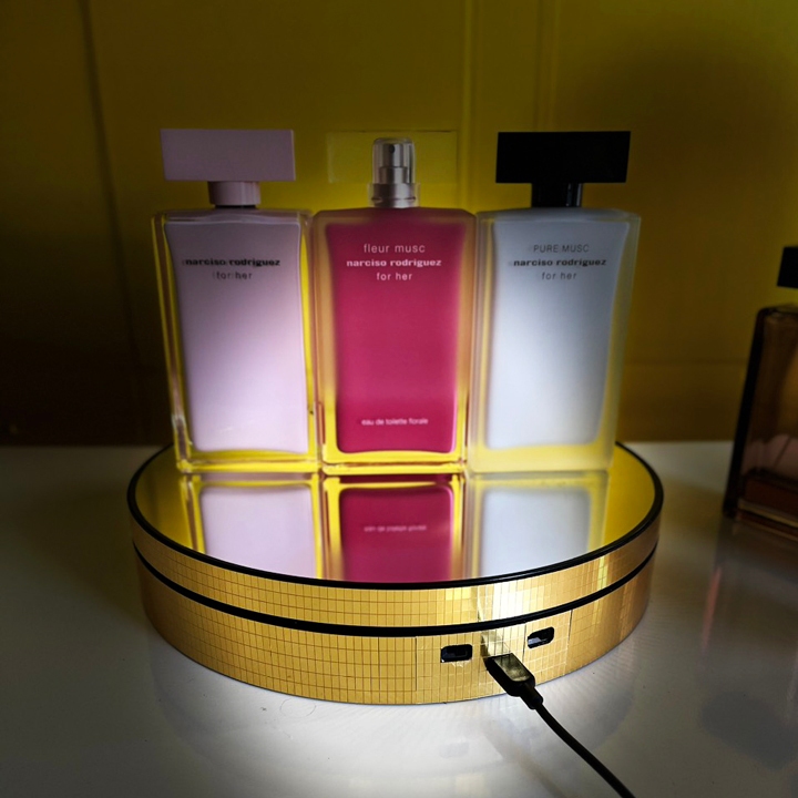 Đế xoay cao cấp mặt gương chưng sản phẩm kích thước 25cm chịu lực 8kg - T0407