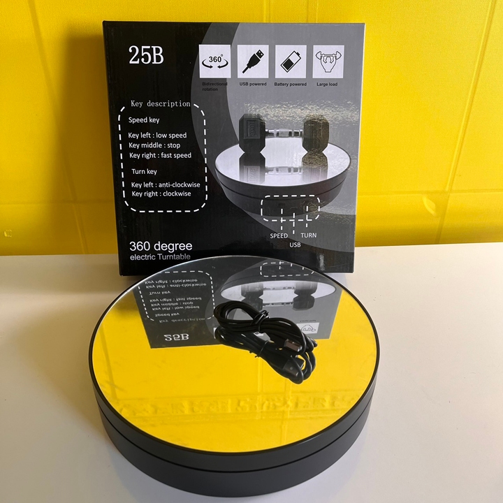 Đế xoay cao cấp mặt gương chưng sản phẩm kích thước 25cm chịu lực 8kg - T0407