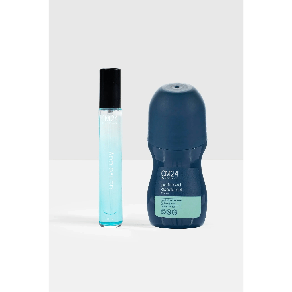 Combo SPORTY MEN CM24 Lăn khử mùi 50g & nước hoa ACTIVE DAY EDP 9ml - Bộ đôi thể thao khử mùi cơ thể hiệu quả
