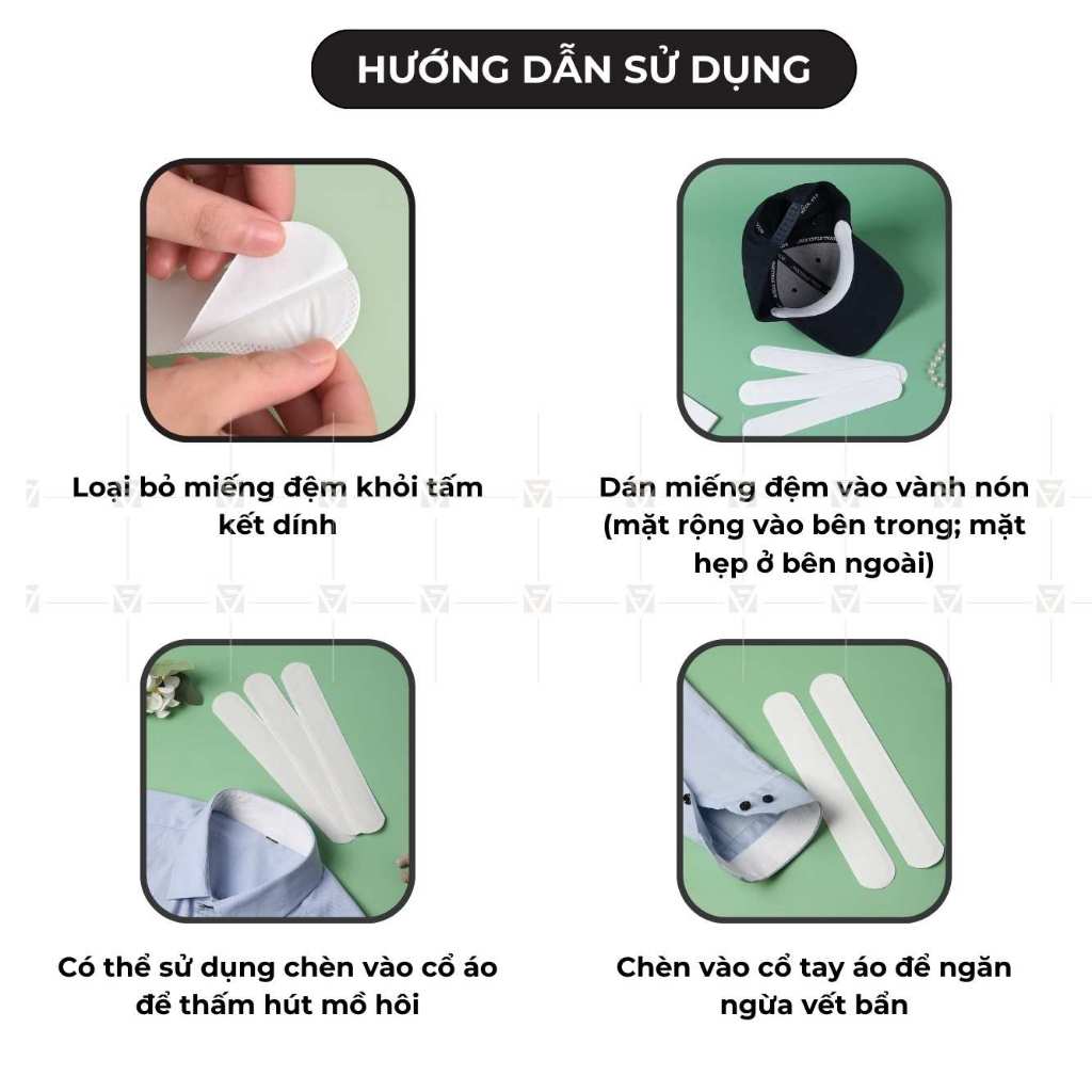 Miếng Dán Mũ Nón Miki, Mũ Lưỡi Trai Thấm Hút Mồ Hôi Chống Bẩn Vành Nón, Phụ Kiện - Soulmate Store