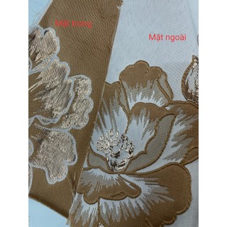 Vải Gấm Tafta hoa nhũ kim tuyến may váy, áo dài