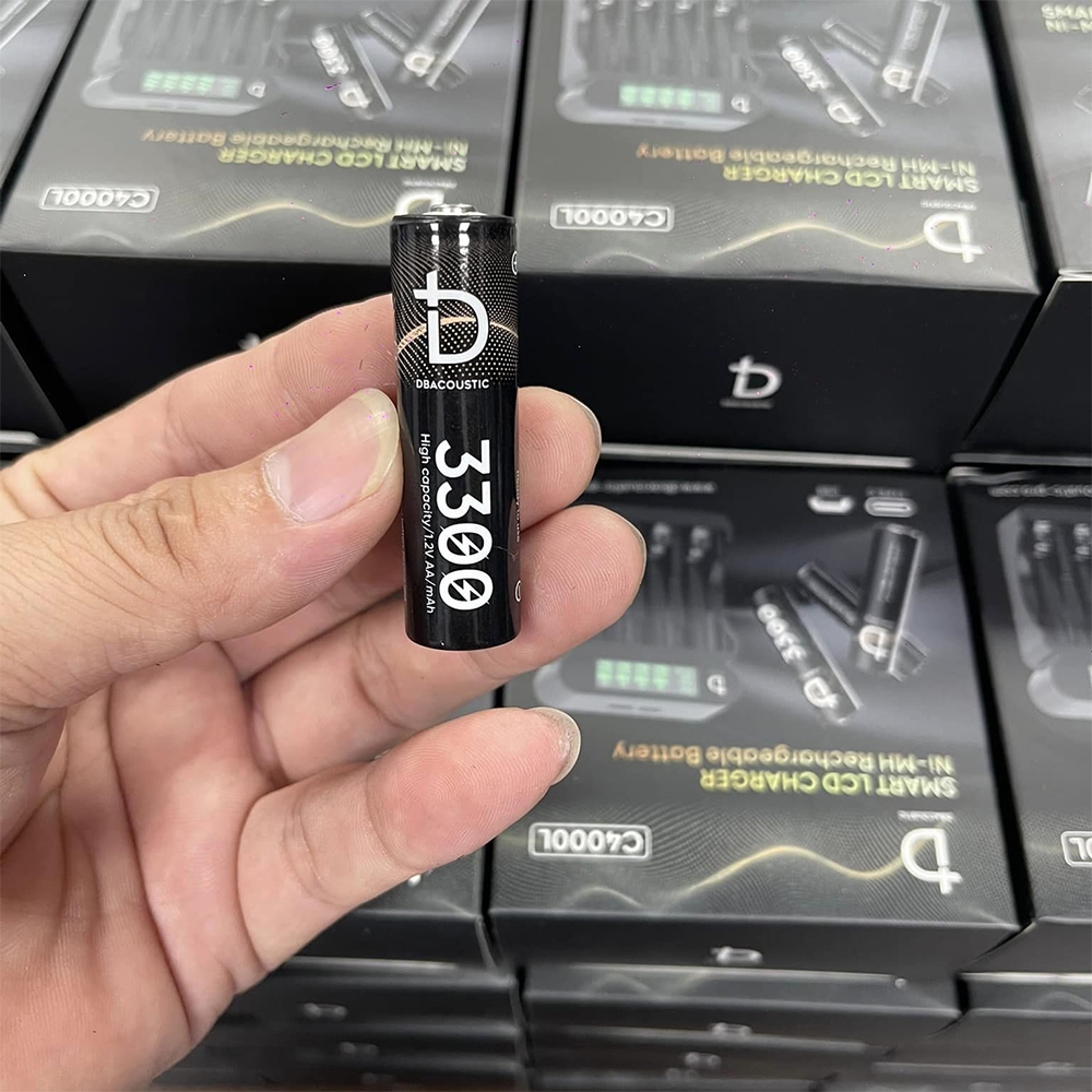 Combo dock sạc kèm 4 viên pin AA 1.2V 3300mAh dBacoustic, hàng chính hãng