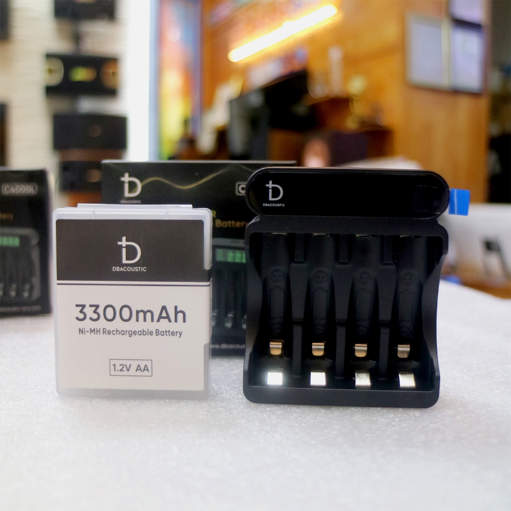 Combo dock sạc kèm 4 viên pin AA 1.2V 3300mAh dBacoustic, hàng chính hãng
