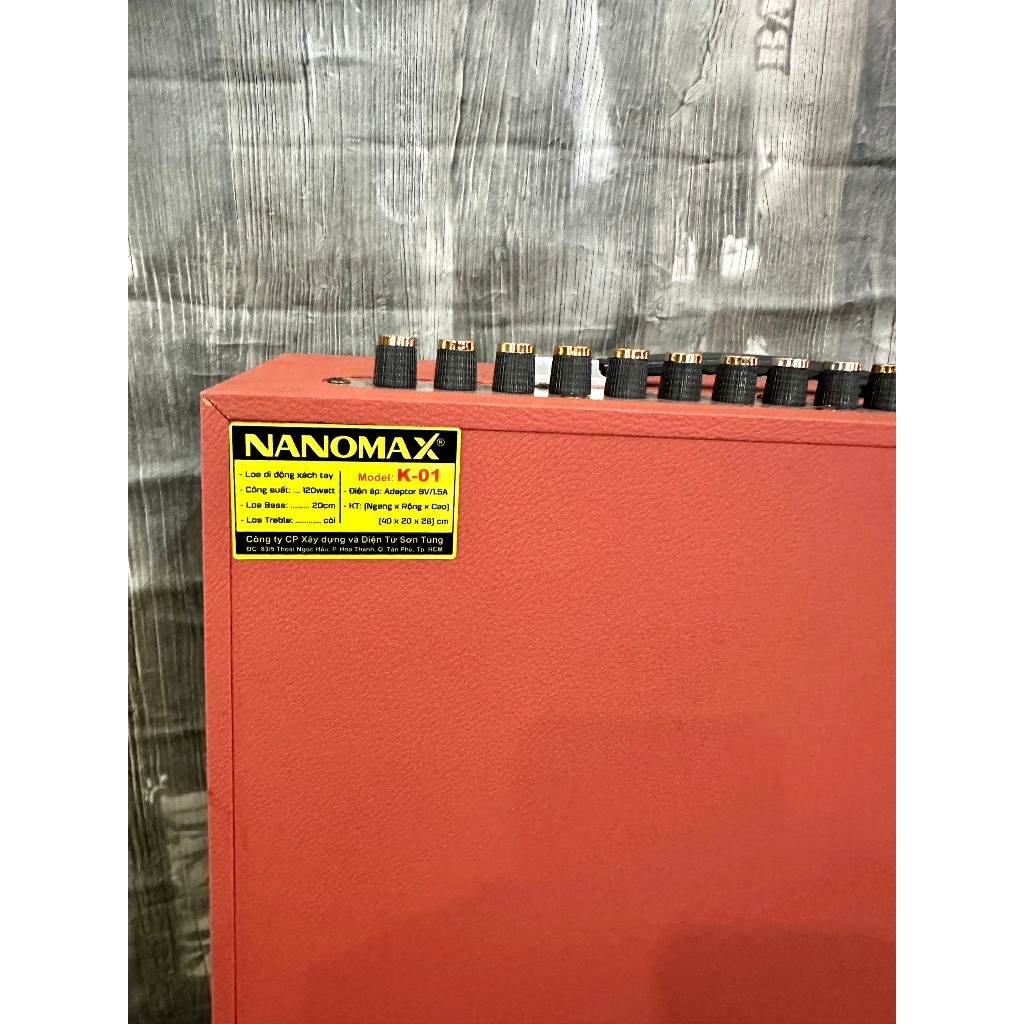 Loa Karaoke Xách Tay Nanomax K-01, K01 Bass 20cm 120w Tặng Kèm 2 Mic Hát Karaoke