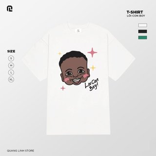 Áo thun loi con boy 100% cotton oganic - quang linh x mama