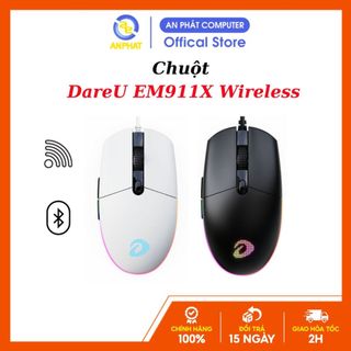 Chuột Gaming không dây  DareU EM911X / EM911 Black - Bảo hành 24 tháng