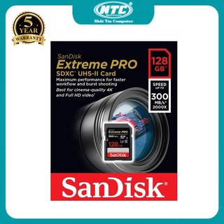 Thẻ nhớ Máy Ảnh SDXC Sandisk Extreme Pro UHSII U3 2000x 128GB 300MB/s (Đen)