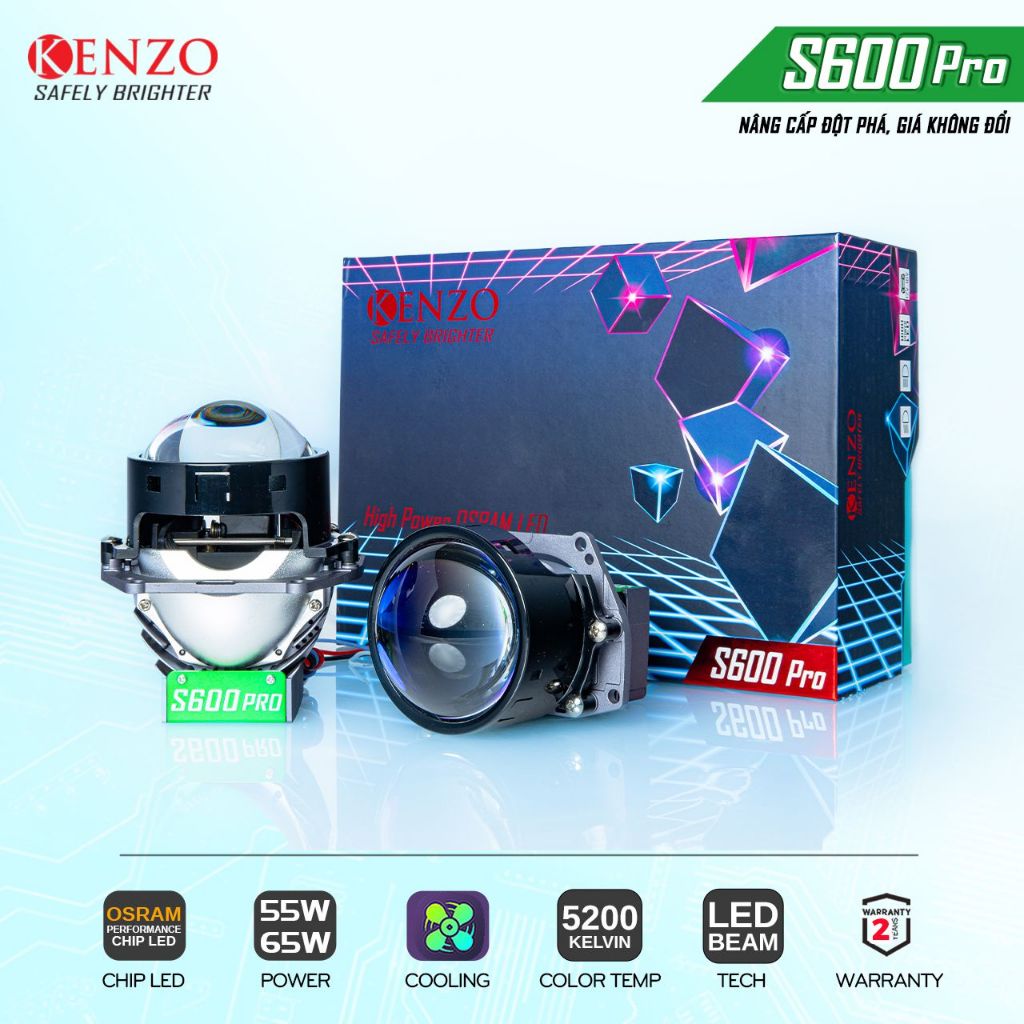 Đèn Bi Cầu BI LED HIỆU SUẤT CAO KENZO S600 PRO CHÍNH HÃNG