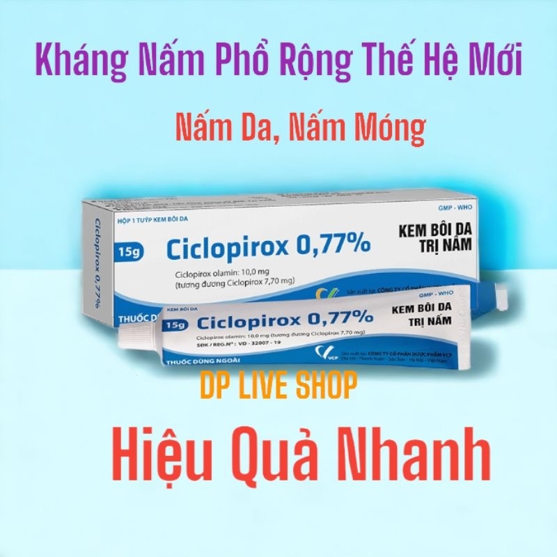 Ciclopirox Kem Bôi Nấm Phổ Rộng Thế Hệ Mới