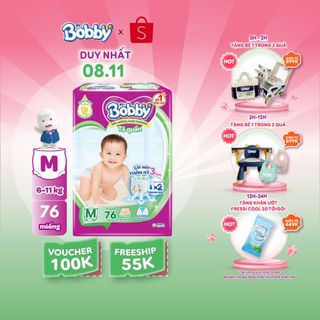  Tã quần Bobby Lõi nén thần kỳ 3mm Gạo non M76/L68/XL62/XXL56