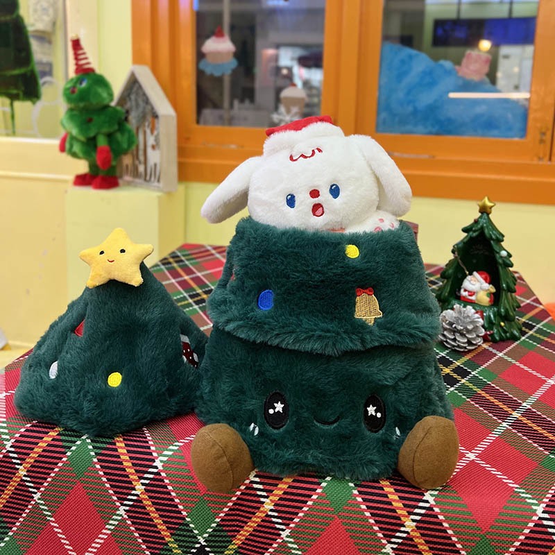 Thỏ nhồi bông trong cây thông Noel / Giáng sinh cute