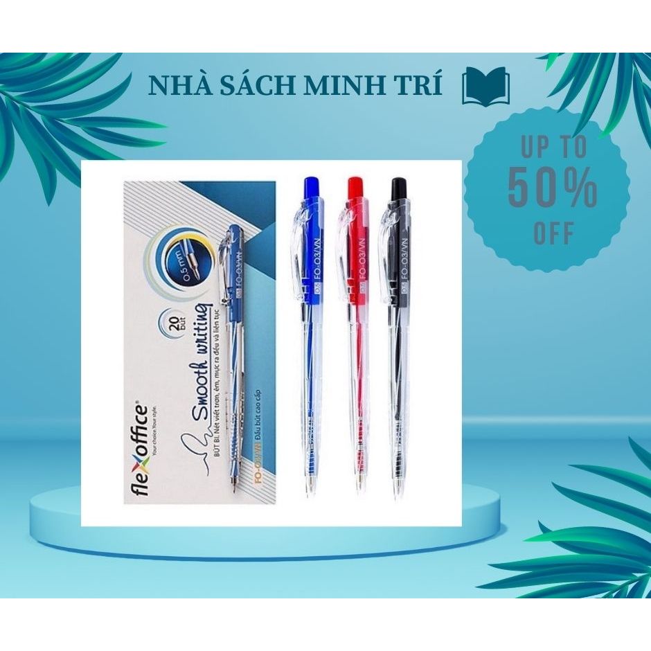 Bút Bi Thiên Long FO 03 Ngòi 0.5mm Đủ 3 Màu Xanh/Đen/Đỏ