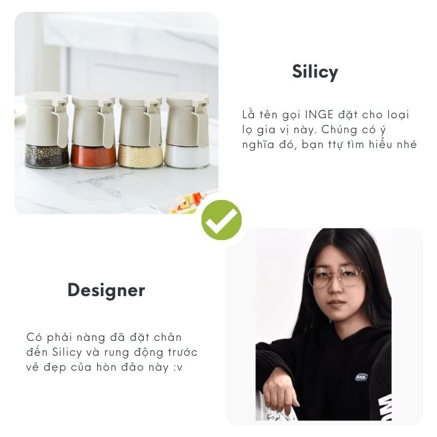 Lọ đựng gia vị thủy tinh FEEKA có thìa chống ẩm, hũ thủy tinh đựng gia vị cao cấp 300ml