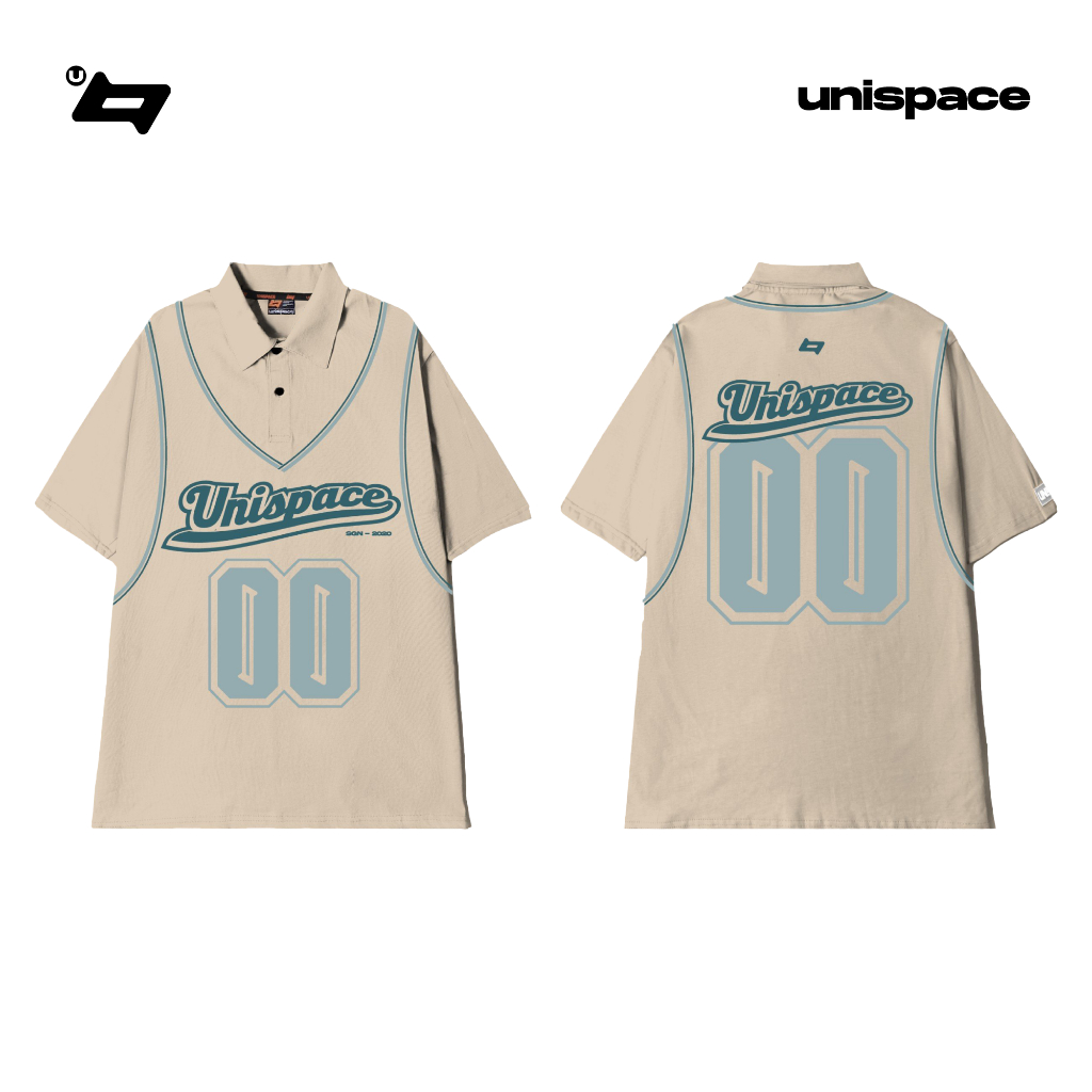 Áo polo localbrand By Unispace tay lỡ form rộng unisex nam nữ cotton Basketball