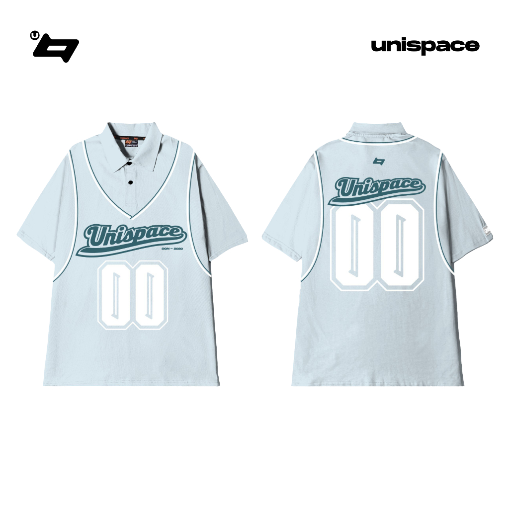 Áo polo localbrand By Unispace tay lỡ form rộng unisex nam nữ cotton Basketball