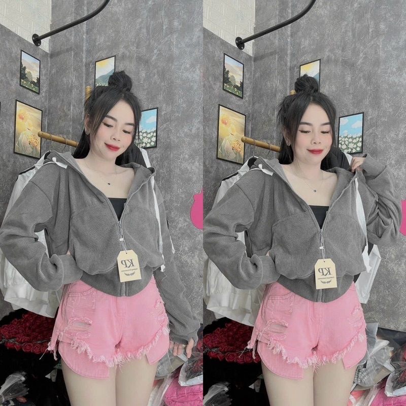 ÁO KHOÁC LEN GÂN TĂM DÁNG NGẮN FREESIZE