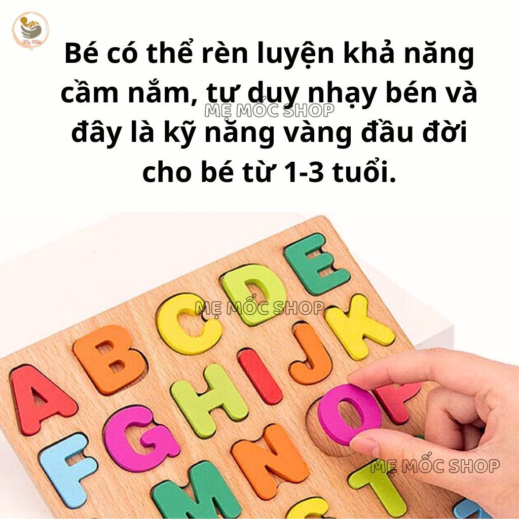 Đồ Chơi Bảng Gỗ Nổi Chữ Cái Và Số Hình Vuông Memocshop Bảng Nổi Kích Thước 20x20cm Giúp Bé Phát Triển Tư Duy