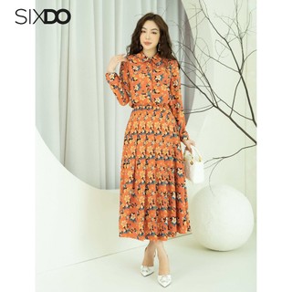 Chân váy lụa xếp ly hoa sixdo