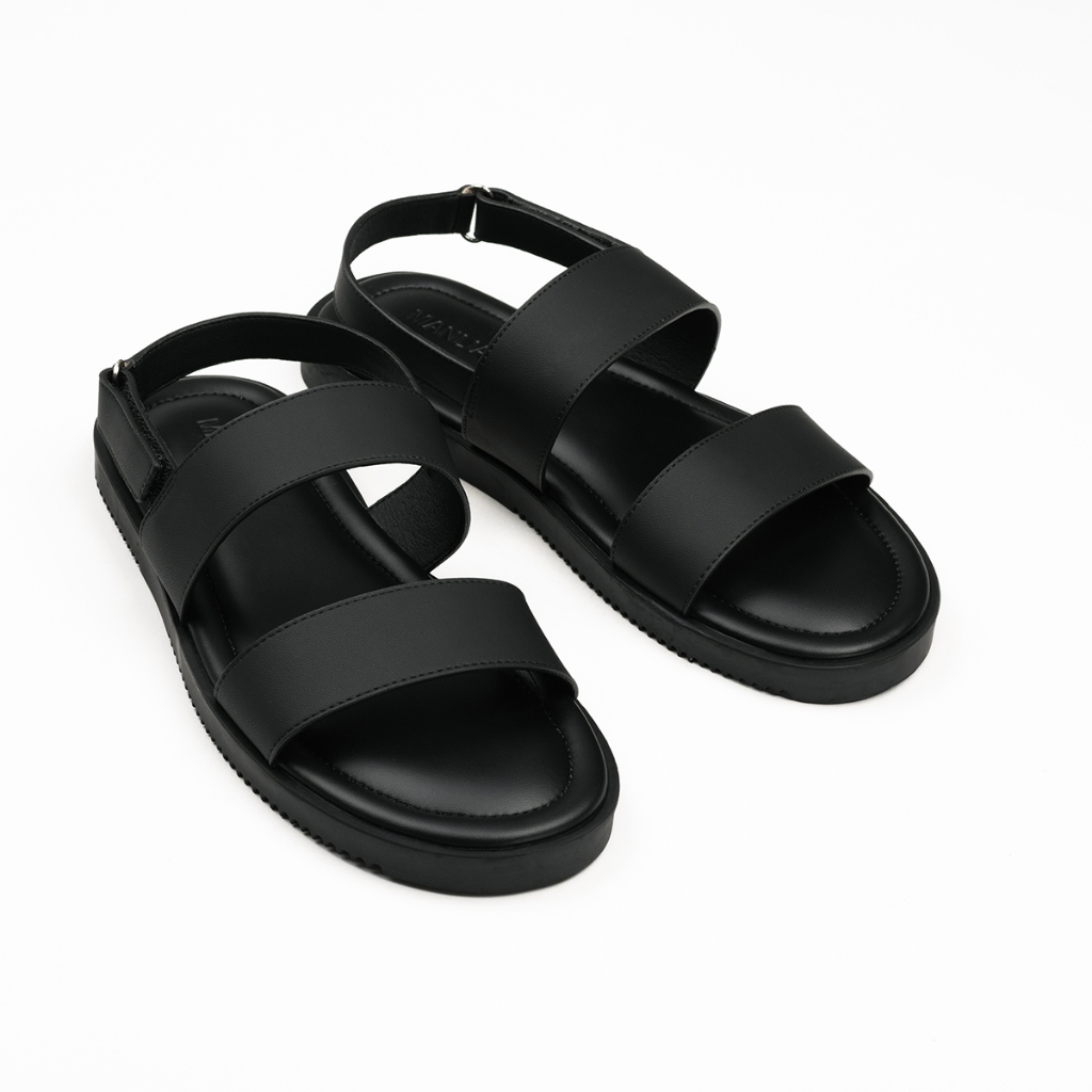 Dép Sandal Da Nam Denis MS01 Thanh Lịch Đen Êm Mềm  Cao Cấp