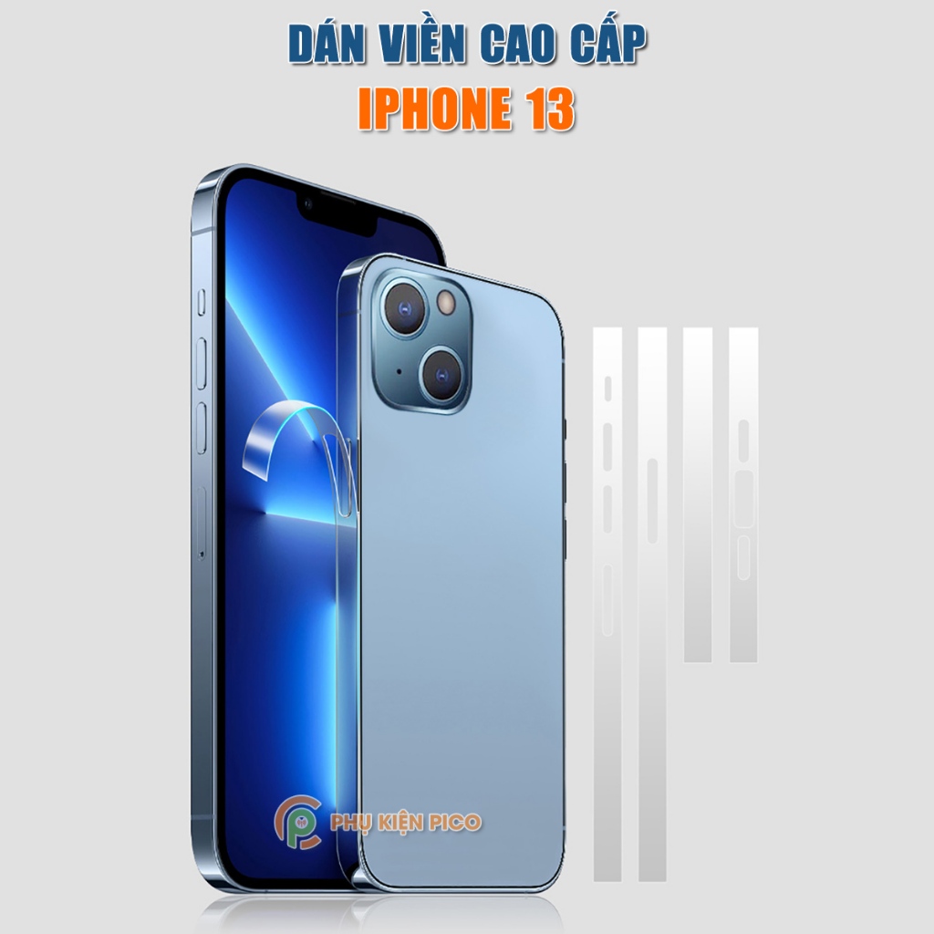 Dán viền Iphone 13 dẻo trong suốt PPF tự phục hồi vết xước - 2 bộ dán dẻo viền Iphone 13