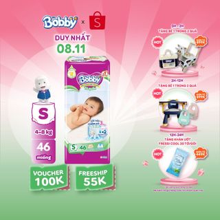  Tã quần Bobby Lõi nén thần kỳ 3mm S46/M42/L36/XL32/XXL28/XXXL22 - Tinh chất gạo non (Tặng thêm miếng ngẫu nhiên)
