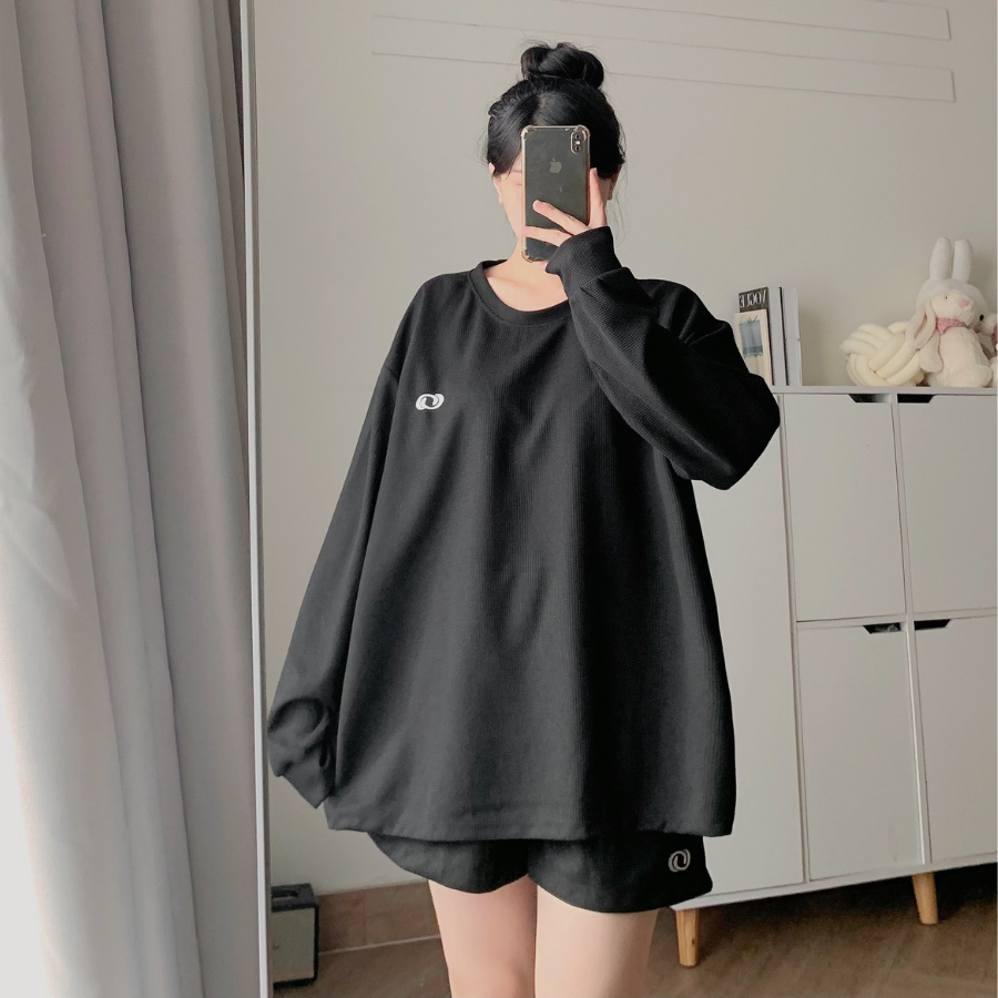 Set bộ đi chơi nữ form rộng chất vải tổ ong KELIN 8162 - Jemcloset