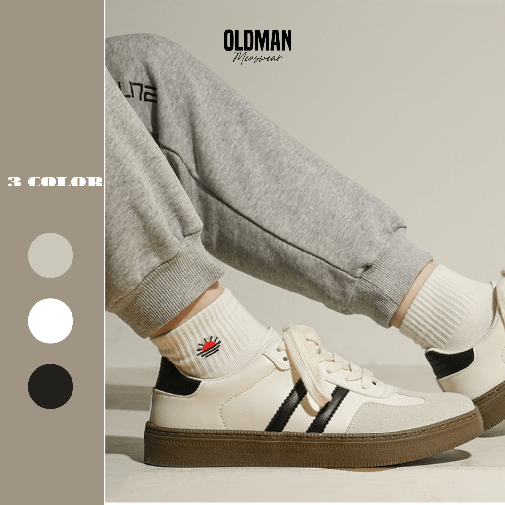 Giày Nam Trắng Samba, Gat Sneaker, Giày Basic Thể Thao Nam, Tăng Chiều Cao, Vintage Oldman