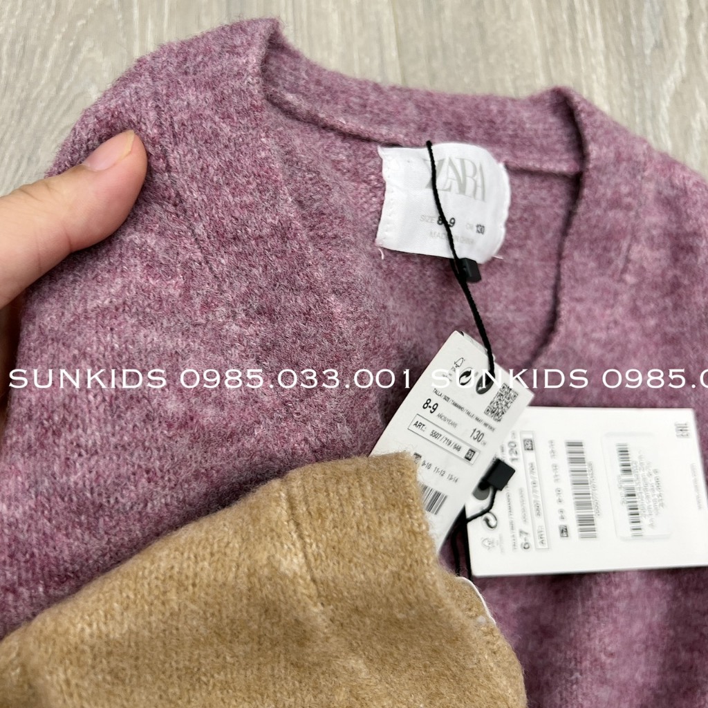 Áo len cardigan cúc dọc 2 màu